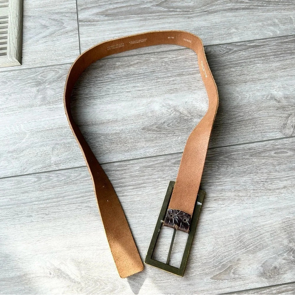 Aldo Rhinestones Distressed Leather Belt Made in Canada main image 10